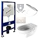 Geberit Duofix Vorwandelement + Wand Tiefspül WC + Delta 21 + WC Sitz - WC Set