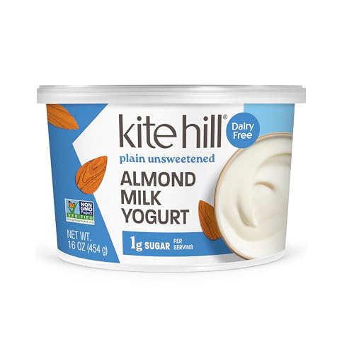 Kite Hill Plain Unsweetened Almond Milk Yogurt, 16 Ounces, Dairy Free