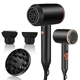 Panana Hair Dryer Professional Ionic Hairdryer, 2000W Powerful Blow Dryer with 2 Speed 3 Heat Setting, Cool Shot Button, Salon Hairdryers for Women & Men, 2 Concentrators and and 1 Diffuser (Black-01) - Image 1