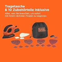 BLACK+DECKER Dreieckschleifer Mouse für staubfreies Schleifen (55 Watt Schleifmaschine, Schleifplatte 133 x 95 mm, Schleifen/Polieren, inkl. Schleifpapiere + Fingerschleifpapier) BEW230BCA – Ansicht 8