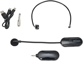 2.4G Wireless Microphone Headset With 160Ft Range Rechargeable Mic System For Speaker Voice Teaching Yoga Outdoor Live Performance