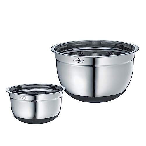 Tazón para mezclar antideslizante de acero inoxidable 5 qt miniatura 1