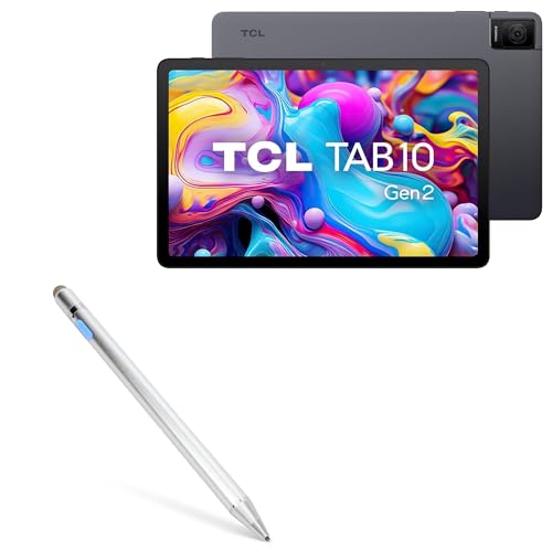 BoxWave Stylus Pen Compatible with TCL Tab 10 Gen2 - AccuPoint Active Stylus, Electronic Stylus with Ultra Fine Tip - Metallic Silver