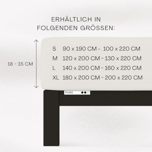 schlafgut Pure Spannbettlaken 180x200 cm Bio-Baumwolle Jersey, Off-White – Ansicht 2