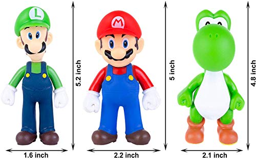 3Pcs/Set Super Mario Figures Children’s Toy - Mario & Luigi Figurines – Yoshi & Mario Bros Action Figures Mario Pvc Toy Figures #TOP7