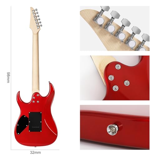 Guitare électrique adulte débutant débutant guitare rock costume professionnel joueur de niveau pour homme et femme (rouge) - Les Beatles, Paul McCartney, John Lennon, RIngo Starr, George Harrison Guitare électrique adulte débutant débutant guitare rock costume professionnel joueur de niveau pour homme et femme (rouge) – Image 4
