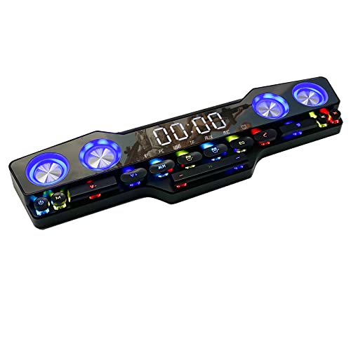 V18 Dynamique RGB Ordinateur Barre de Son, Ordinateur Haut Parleurs, Bureau Gaming Parleurs, Froides Clavier Mécanique et RGB Lumières, pour TV/Ordinateur/Gaming/Projecteur/Cinéma Maison/Extérieur Cover