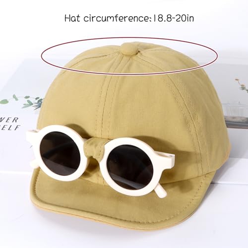 Kids' Cute Baseball Cap with Sunglasses Decoration - Outdoor Breathable Hat with Extended Brim for 0-3 Years3