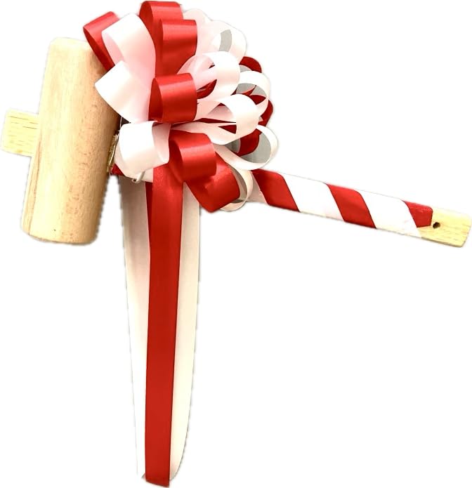 Amazon | 鏡割り/鏡開き用 木槌リボン付 全長30cm/220g (サテン大