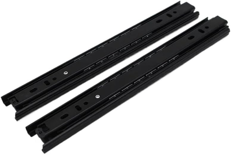 Side Mount Cabinet Runners Glides 3 Section Drawer Slides Full Extension Side Mount Runner Damping Buffer Cabinet Rails 10/12/14/16/18inches(12inch)