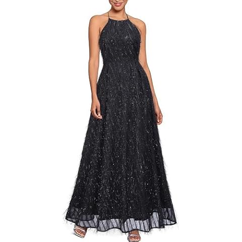 REPHYLLIS Black Formal Dresses for Women Beach Wedding Cocktail Maxi Dress M Cover