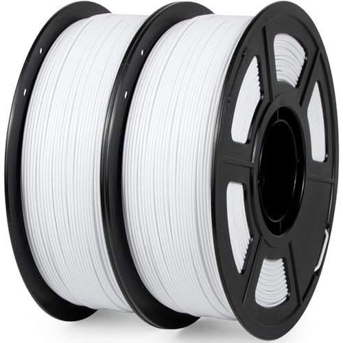 Image of iSANMATE ASA Filament 1.75mm Bundle 2KG (4.4lbs), UV & Weather Resistant 3D Printer Filament Perfect for Outdoor Functional Parts, White+White