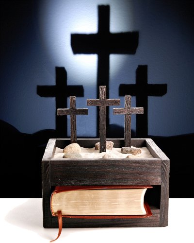 Wooden Faith Box with LED Light. Unique Religious Gift, Shines Crosses on Wall 3 high. Unique Memorial, Xmas or Baptism Gift. Comes with Blank Brass Plate for Local Engraving.