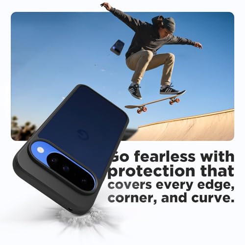 Image of RIGGEAR Shockproof Sleek Hybrid Armor Back Cover Case for Google Pixel 10 / Pixel 10 Pro (Smoke Black Matte PC + Black TPU Bumper)