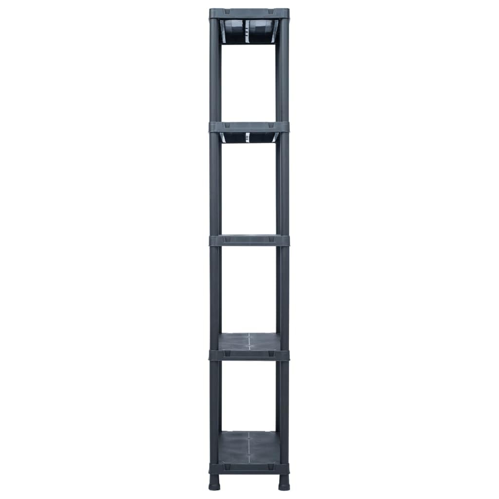 Générique Étagères de Rangement 5 pcs Noir 125 kg 60x30x180 cm Plastique,Entreprise & Industrie,Stockage Industriel,Étagères industrielles,Noir,23.75 KG,276258