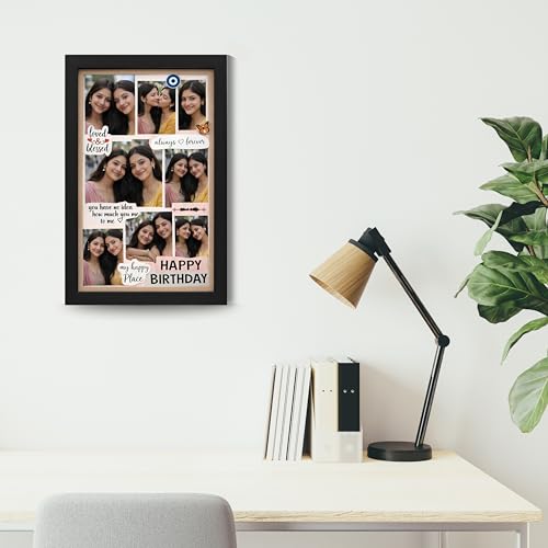 Image of Personalized Photo Frame 8x12 Inch | Custom Collage Photo Frame Gift for Birthday, Anniversary, Couple, Friends | Acrylic Sheet with MDF Back | Wall Decor Memory Frame (D-10)