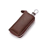 WESTONETEK Unisex Mens Womens Premium Leather Car Key Holder Bag Keychain Case Wallet with 6 Hooks Z