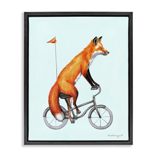 Fox Bicycle Woodland Novelty, 25 x 31 Inch Canvas in Floater Frame
