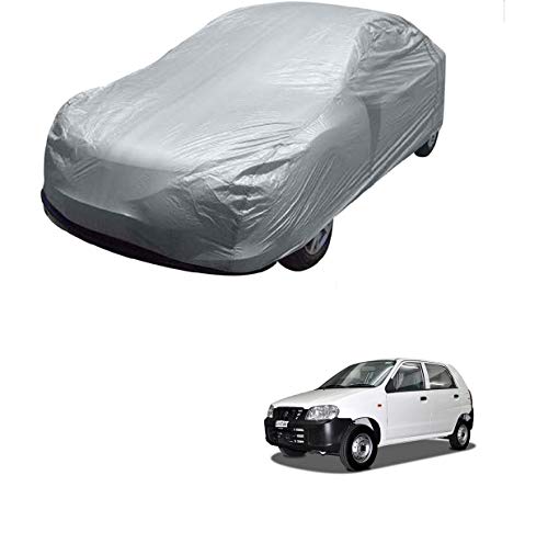 Image of Kozdiko Silver Matty Car Body Cover with Buckle Belt for Maruti Suzuki Alto /Maruti 800 /Hyundai Santro (2018-Present) /Maruti Alto K10 New /Maruti Alto 800 New /Hyundai Santro Xing