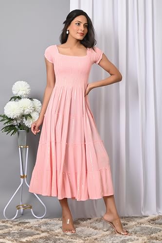 Image of IQRAAR Dress for Women Printed Midi Dress