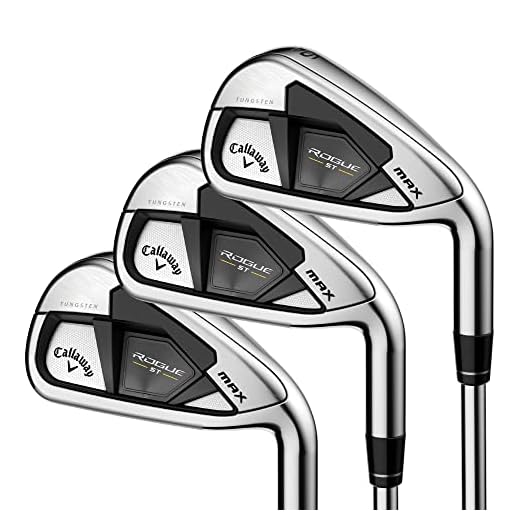 Callaway Golf Rogue ST Max Iron Set (Right Hand, Steel Shaft, Stiff Flex, 6 Iron - PW, Set of 5 Clubs)