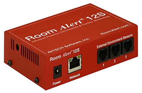 Room Alert 12S Advanced Proactive Environment Monitor – Built-in Temperature Sensor, Supports SSL TLS, 2048-bit Encryption, SNMP v3, 12 Sensors, 24 7 Alerting & Reporting, Made in USA