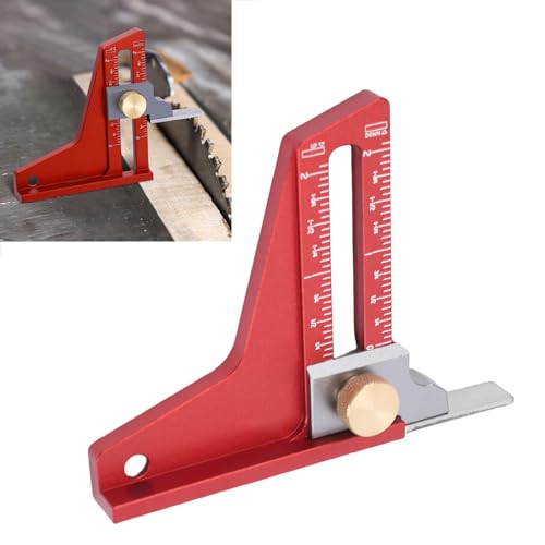 YUEHISY Magnetische Tischkreissägen-Höhenlehre, Zoll-Messlineal für die Holzbearbeitung, Höheneinstellwerkzeug mit Starkem Magnet (0-2 Zoll Zoll)