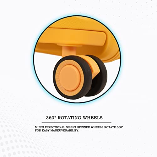 Image of it luggage Momentous Mango Yellow Set of 2-24 & 20 inches Cabin with Padded Laptop Section & Medium Expandable Polypropylene Hardsided with TSA Lock & Wet Pouch Inside 8 Wheel Trolley Bag