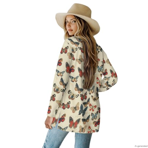 Image of Cardigan Sweaters for Women Long Sleeve Cardigan Soft Drape Open Front Fall Dusters V-Neck Jackets Dressy Loose Coat