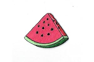 Pink Watermelon Slice Fruit Embroidered Iron on Patch