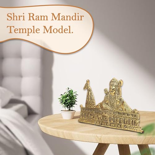 Image of Smizzy Metal Ram Mandir Ayodhya| ayothi ramar Temple Model| Architecture Model (11X7 Inch) Hanging and Standing Temple Home Decor Showpiece, 1 pc