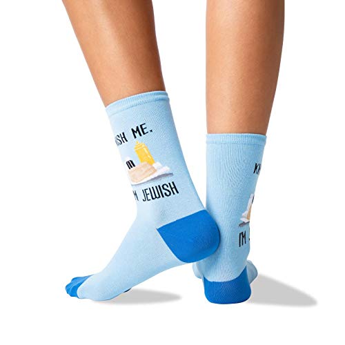 HOTSOX Womens Knish Me Im Jewish Socks 1 Pair, Blue, Womens 9-112