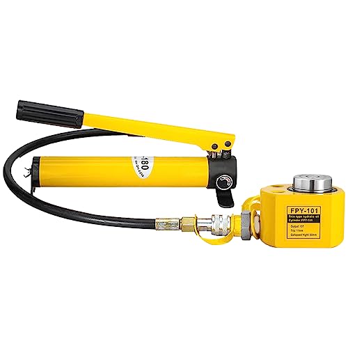 Image of 10T 11mm /0.43 inch Stroke Hydraulic Cylinder Jack Sets Mini Hydraulic Ram Jack Porta Power Kits Retract Automatically Split Hydraulic Single Acting Lifting Cylinders with CP-180 Hydraulic Hand Pump