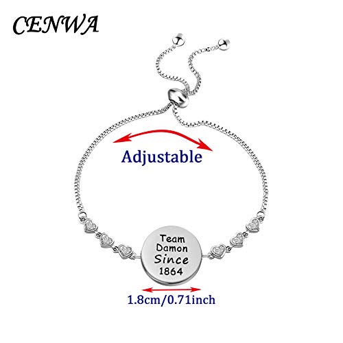 Image of CENWA Team Damon /Stefan /Salvatore Since 1864 Adjustable Bracelet Vampire Fandom Gift Idea