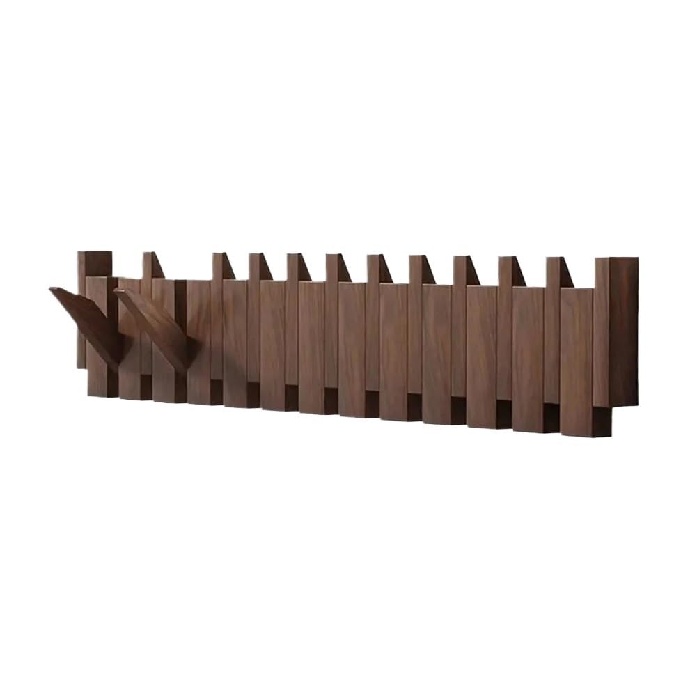 Hgniang Walnut8 Natural Wood Wall-Mounted Piano Coat Rack, Porch Wall Art Hook Closet Kitchen Bedroom