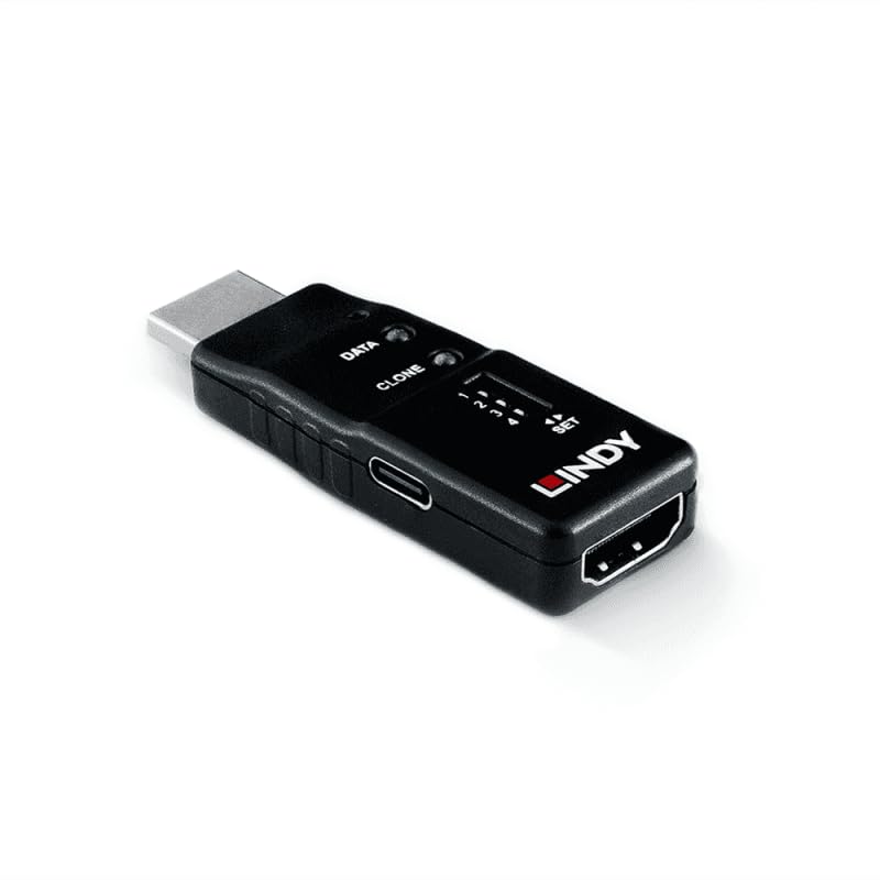 Alimentador HDMI 8K60 EDID Lindy Adaptador Macho Hembra para Clonador de Pantalla