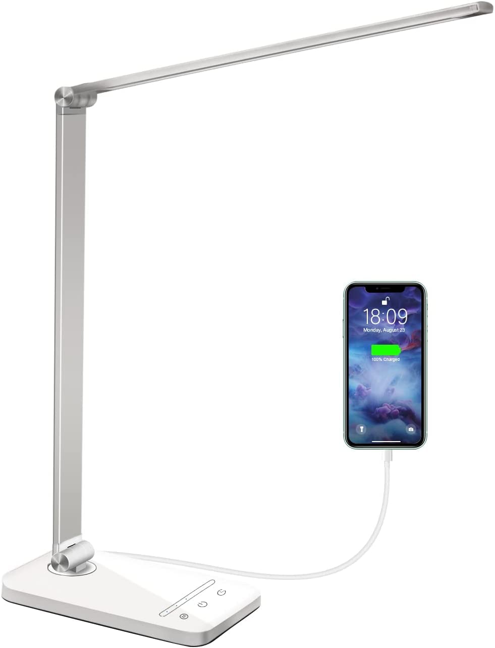 Lampada Da Scrivania LED Oxylops - Touch Control, 10 Luminosità, USB Charge, Pieghevole, Protezione Occhi - Foto 2