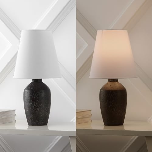 JONATHAN Y 19.5" Matte Black Modern Table Lamp Set of 2, Minimalist Ginger Jar Lamps for Bedroom Living Room Office, White Linen Shade, LED Bulbs Included JYL5605A-SET2 by JONATHAN Y - Image 6