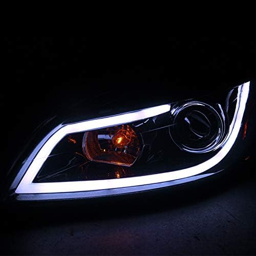 Spec-D Tuning 2LHP-IPA06G-TM Chevy Impala Monte Carlo Glossy Black LED DRL Bar Projector Headlights