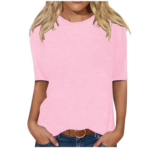 LRMQS Womens 2025 Half Sleeve Tshirt Tops Solid Color...