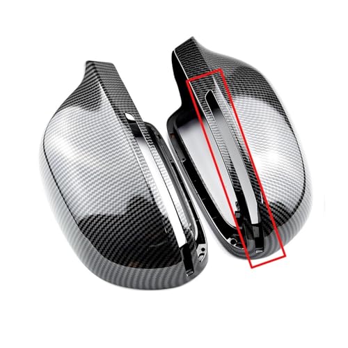 Coque de rétroviseur pour Audi A4 A5 B8 A3 8P A6 C6 Q3, finition look carbone noir, remplacement direct