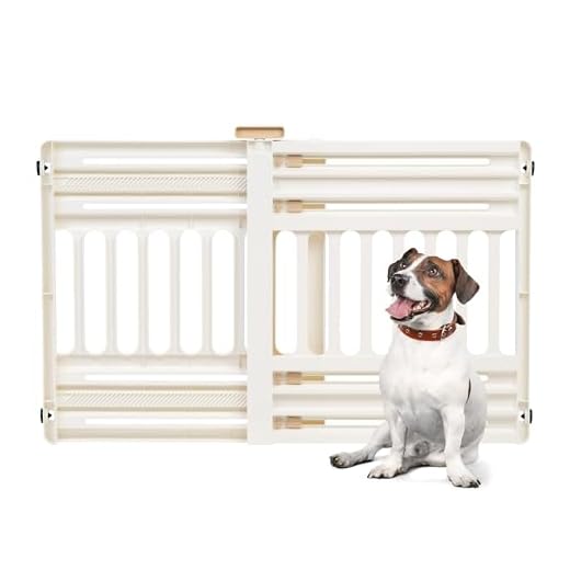 Iris Ohyama, barrera, valla de seguridad de plástico (PP) para perro o gato, 64 cm de largo x 61 x 5 cm de alto, ampliable, sin taladrar, pasillo, cocina, PBR-600, color blanco