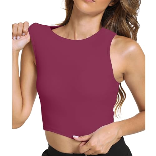 Image of Sports Bras for Women Removable Padded Athletic Yoga Running Crop Tops Sleeveless Gym Workout Tops