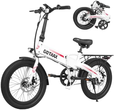 Gotrax R1 20" Folding Electric Bike with 40 Miles (Pedal-assist1) by 48V Battery, 20Mph Power by 350W, Weighs Only 45lbs, LCD Display & 5 Pedal-Assist Levels, Suitable for Leisure Riding&Commuting WHI