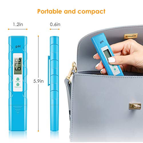 Digital PH Meter, PH Meter 0.01 High Accuracy Quality 0-14 Measurement Range for Household Drinking, Pool and Aquarium Water PH Tester Design with ATC