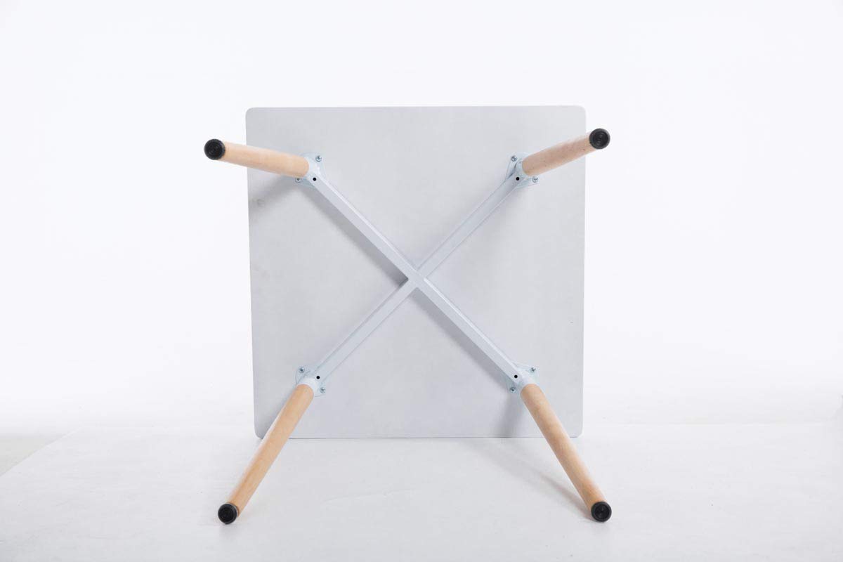 CLP Tavolo Bianco Quadrato Bente In Legno I Tavolo Da Pranzo Design Scandinavo Con Piedini Antigraffio 80 x 80 CM, Colore:natura
