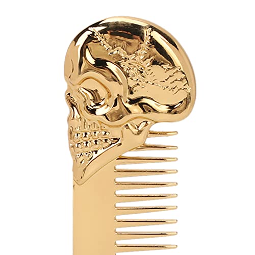 Peine para cabello y barba metal dorado portátil miniatura 6