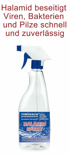 Giardien, Katze, Halamid Desinfektion, 10g Halamid für 2 prozentige, sprühfertige 500ml Desinfektionslösung zur Giardienbekämpfung. Mit Leitungswasser auffüllen, vor Gebrauch schütteln, desinfizieren.