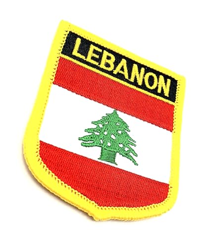 Libanon libanesische Flagge des Nahen Ostens zum Aufbügeln bestickter Stoff zum Aufnähen, 1 Stück