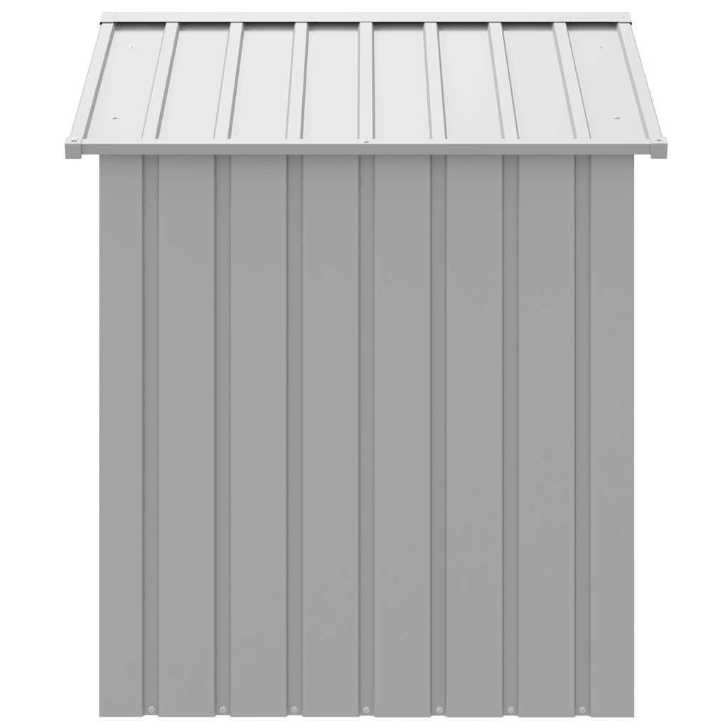 Hundehütte mit Dach Hellgrau 117x103x123 cm Verzinkter Stahl Hundehütte Outdoor, große Hütte für Hund, Winterfest, Hundehaus für drinnen und draußen
